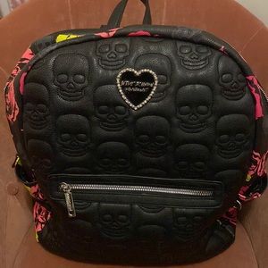 Extra-large Betsey Johnson Backpack & matching pouch